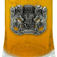 Glass Mug .5L Bayern Medallion