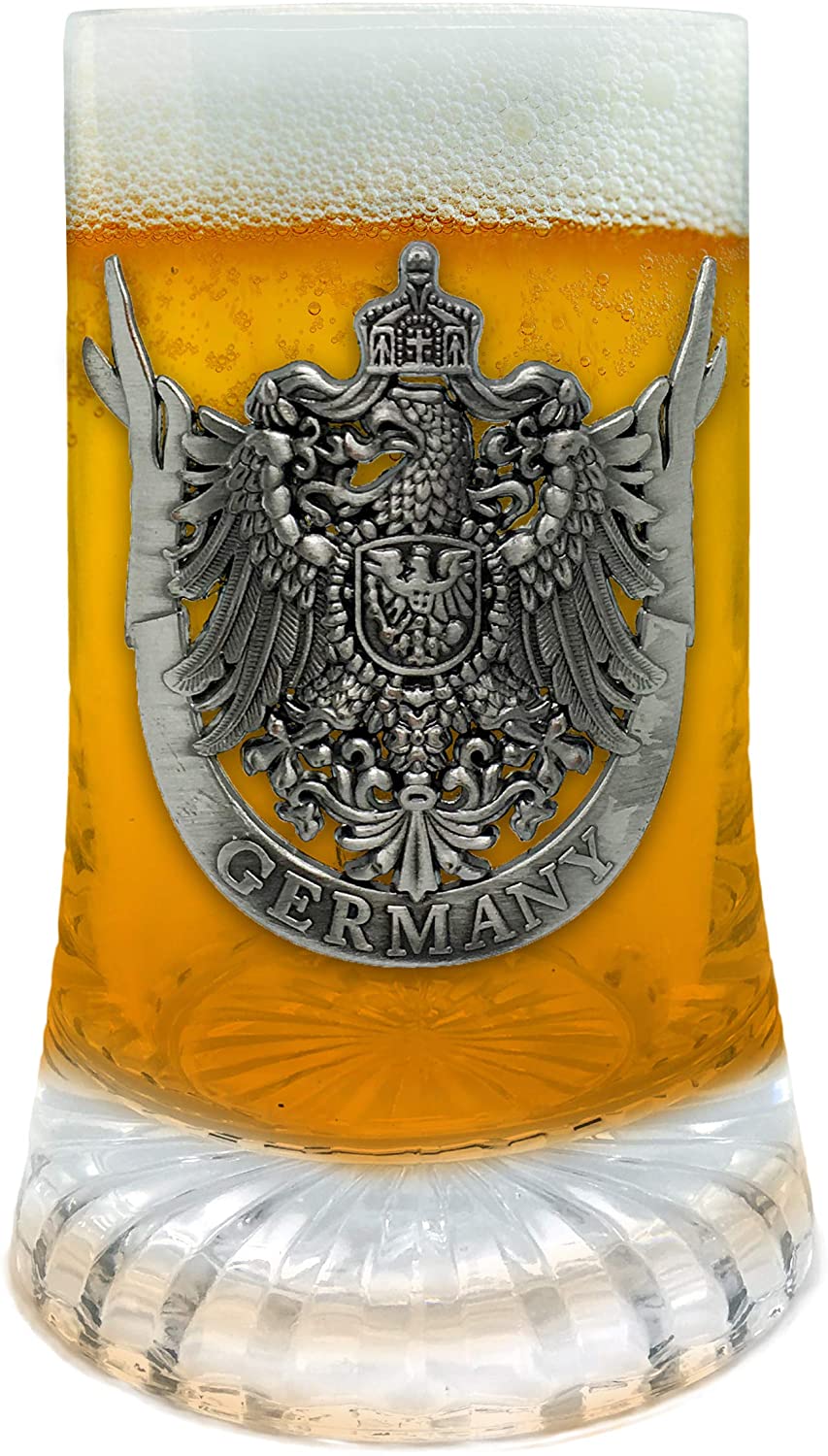 Glass Mug Metal Germany Medallion