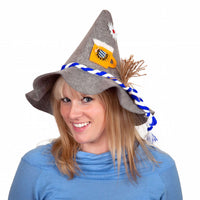 Oktoberfest Gray Felt Pointed Tip Hat with Pigtails
