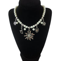 Jewelry: Pearl Edelweiss Necklace w/ Charms