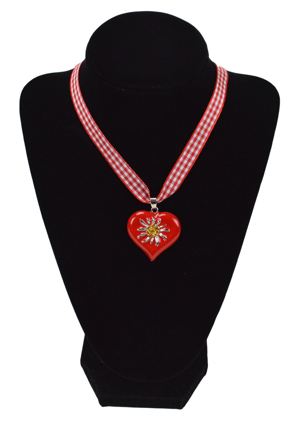 Jewelry: Red Heart Edelweiss Necklace