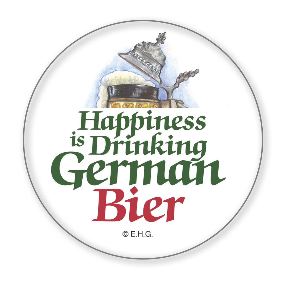 Button Pin: Happiness is Drinking German Bier